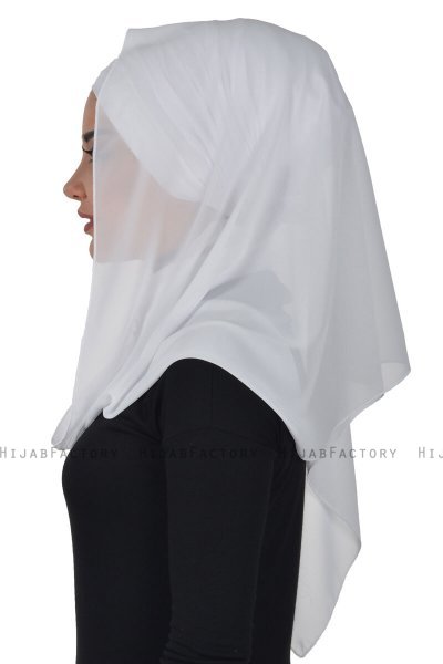 Alva - Weiß Praktisch Hijab & Untertuch