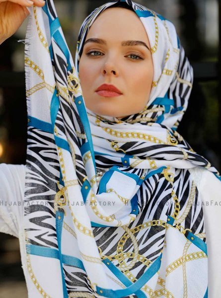 Amapola - Petrol Gemustertes Hijab - Sal Evi