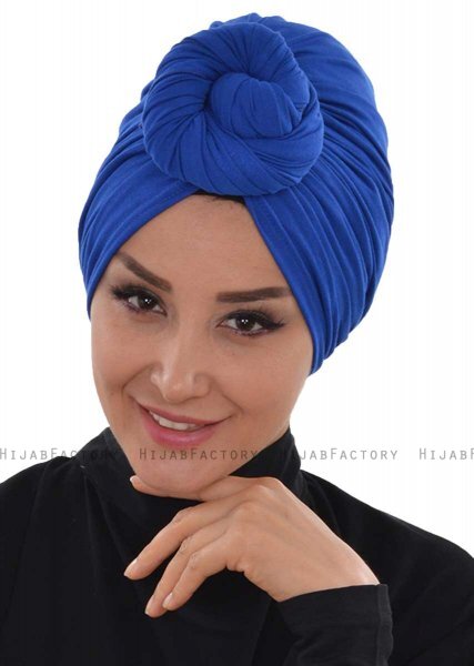 Amy - Blau Baumwolle Turban - Ayse Turban