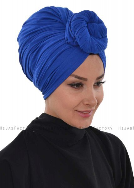 Amy - Blau Baumwolle Turban - Ayse Turban
