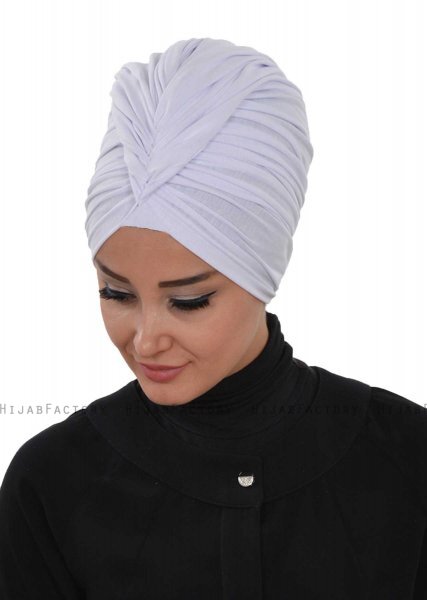 Amy - Weiß Baumwolle Turban - Ayse Turban