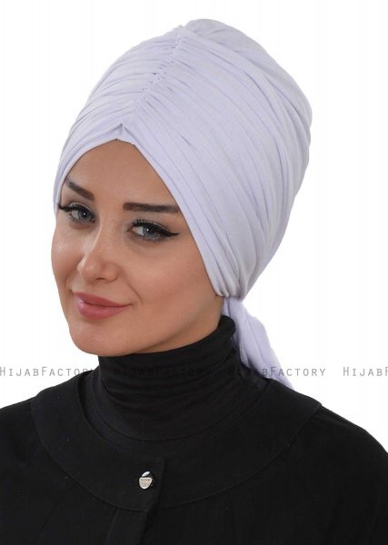 Amy - Weiß Baumwolle Turban - Ayse Turban