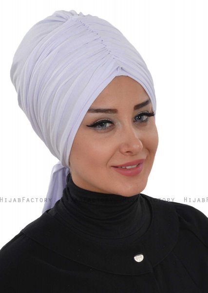 Amy - Weiß Baumwolle Turban - Ayse Turban