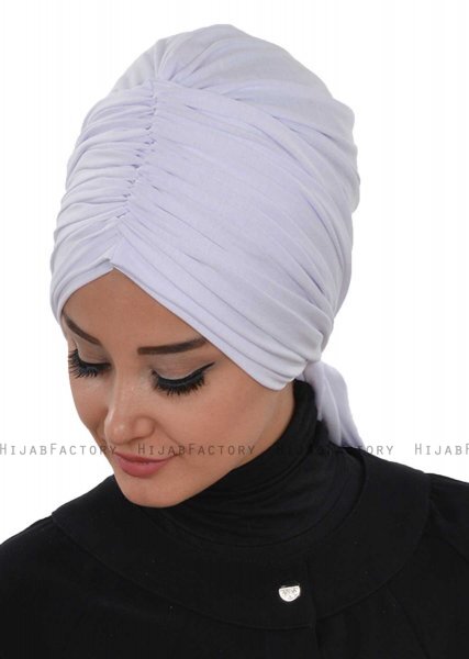 Amy - Weiß Baumwolle Turban - Ayse Turban