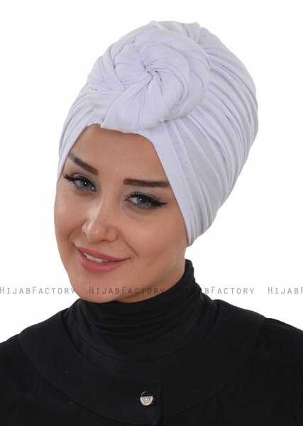 Amy - Weiß Baumwolle Turban - Ayse Turban