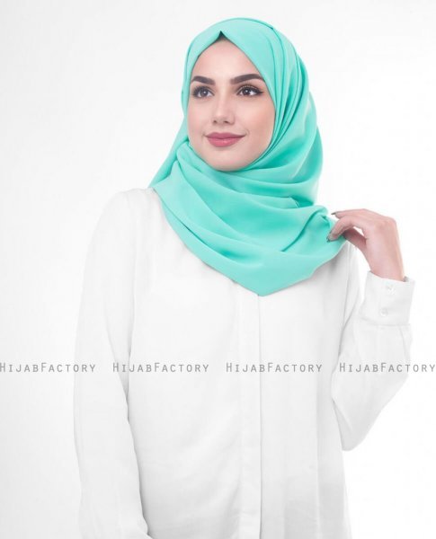 Aqua Green Turkos Georgette Hijab 5XA47c