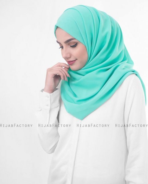 Aqua Green Turkos Georgette Hijab 5XA47d