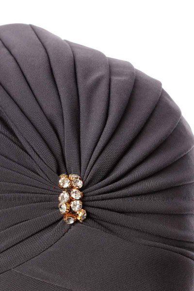 Arwa - Anthrazit Crepe Chiffon Turban - Sehr-i Sal