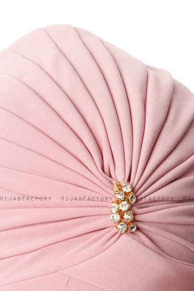 Arwa - Dunkelrosa Crepe Chiffon Turban - Sehr-i Sal