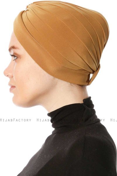 Arwa - Senf Crepe Chiffon Turban - Sehr-i Sal