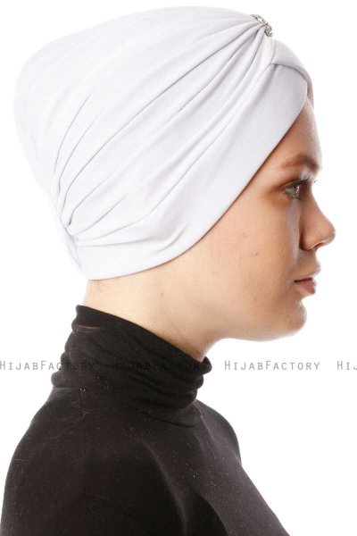 Arwa - Weiß Crepe Chiffon Turban - Sehr-i Sal