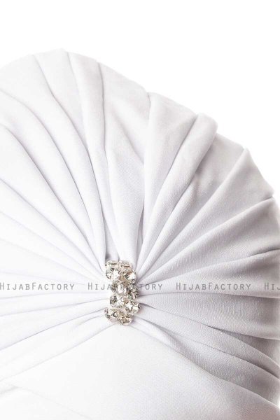 Arwa - Weiß Crepe Chiffon Turban - Sehr-i Sal
