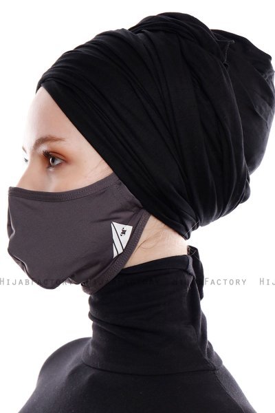 Asli - Anthrazit Sport Gesichtsmaske / Gesichtsbedeckung