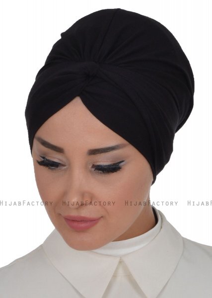 Astrid - Schwarz Baumwolle Turban - Ayse Turban