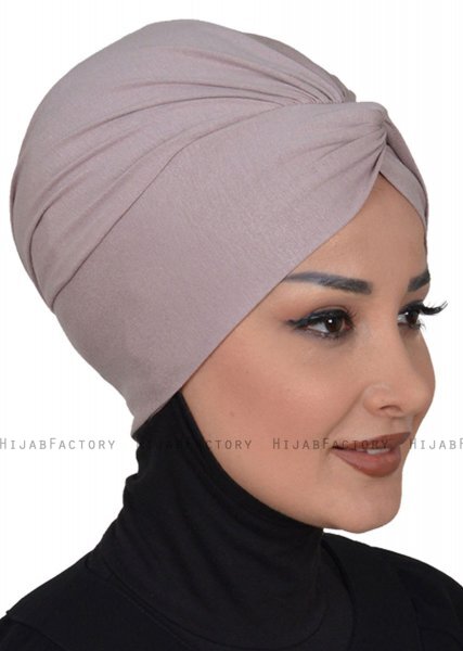 Astrid - Taupe Baumwolle Turban - Ayse Turban