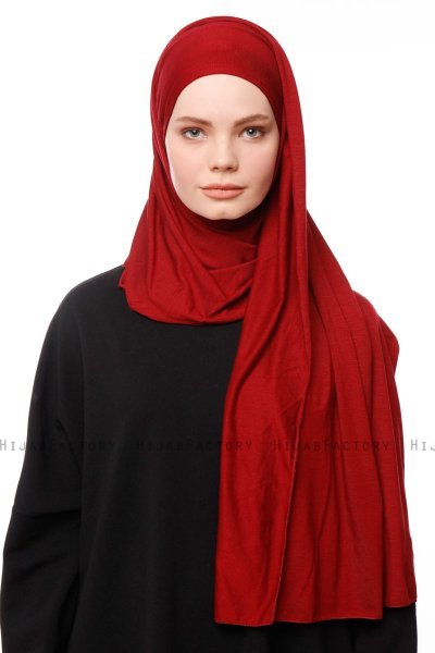 Asya - Bordeaux Praktisch Viscose Hijab