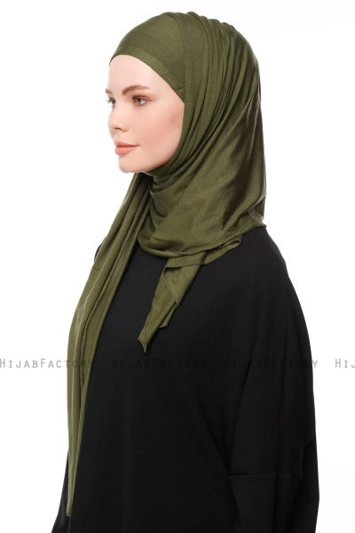 Asya - Khaki Praktisch Viscose Hijab