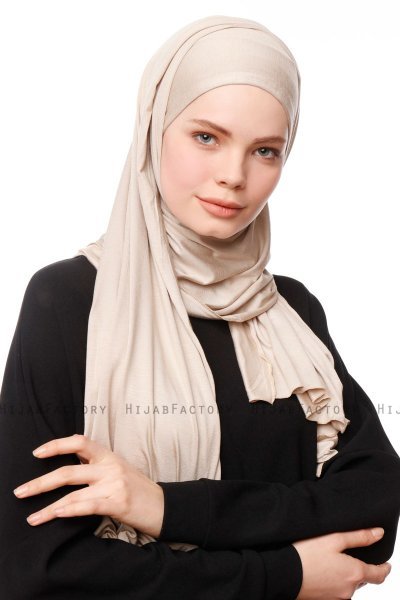 Asya - Helltaupe Praktisch Viscose Hijab