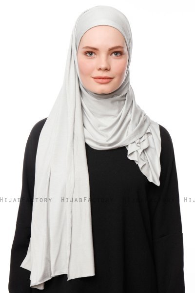 Asya - Hellgrau Praktisch Viscose Hijab