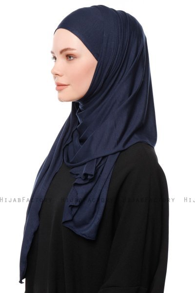 Asya - Navy Blau Praktisch Viscose Hijab