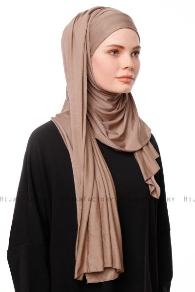 Asya - Dunkeltaupe Praktisch Viscose Hijab