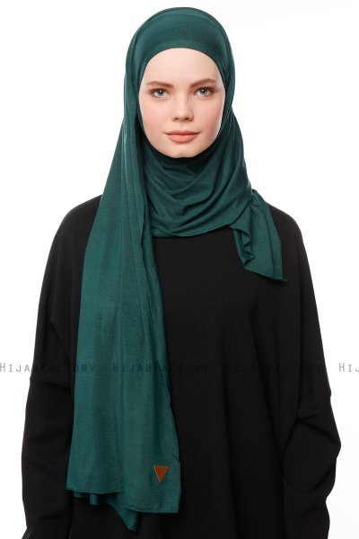 Asya - Dunkelgrün Praktisch Viscose Hijab