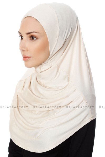 Ava - Leichte Beige One-Piece Al Amira Hijab - Ecardin