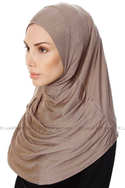 Ava - Dunkeltaupe One-Piece Al Amira Hijab - Ecardin