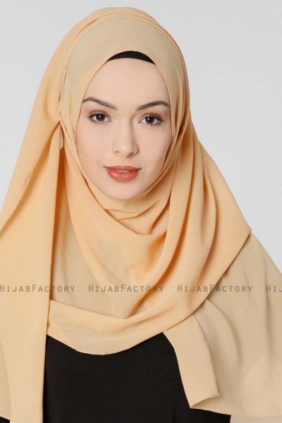 Ayla Gold Chiffon Hijab Sjal 300417a