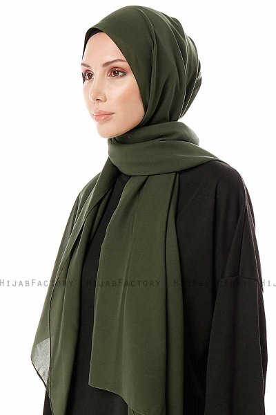 Ayla - Dunkelgrün Chiffon Hijab