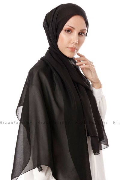 Ayla - Schwarz Chiffon Hijab