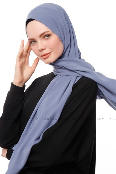 Aylin - Indigo Medine Silk Hijab - Gülsoy