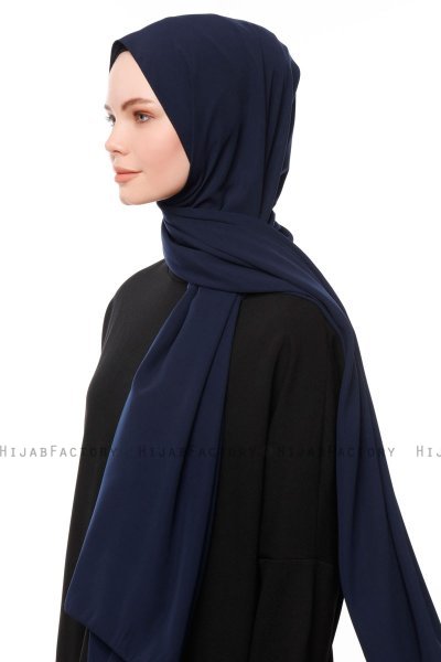 Aylin - Navy Blau Medine Silk Hijab - Gülsoy