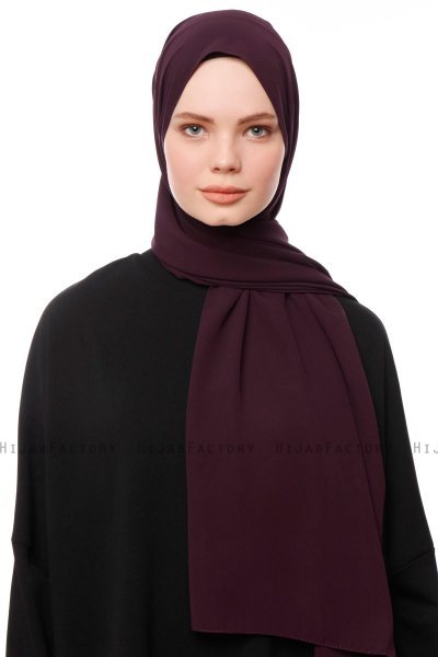 Aylin - Dunkelviolett Medine Silk Hijab - Gülsoy