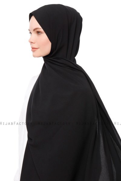 Aylin - Schwarz Medine Silk Hijab - Gülsoy