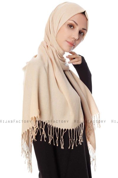 Aysel - Leichte Beige Pashmina Hijab - Gülsoy