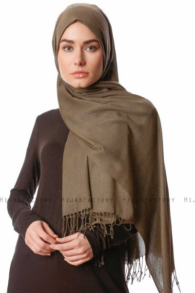 Aysel - Dunkles Khaki Pashmina Hijab - Gülsoy