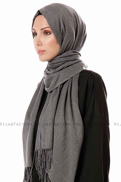 Aysel - Dunkelgrau Pashmina Hijab - Gülsoy