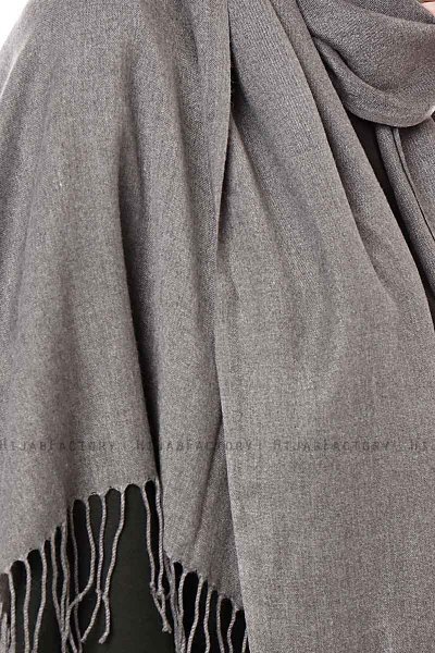 Aysel - Dunkelgrau Pashmina Hijab - Gülsoy
