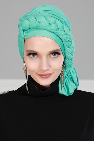 Theresa - Türkis Baumwolle Turban - Ayse Turban