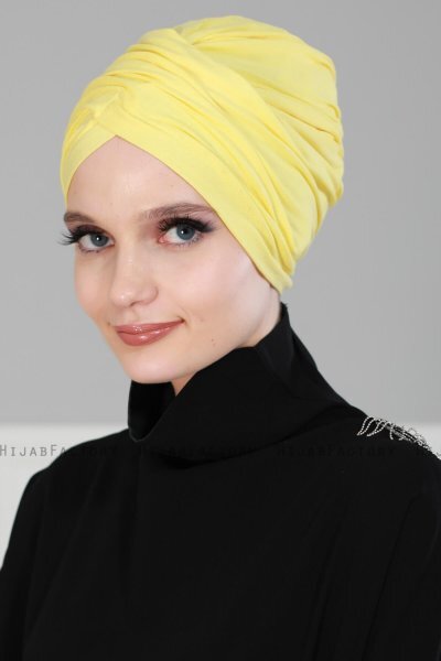 Fiona - Gelb Baumwolle Turban - Ayse Turban