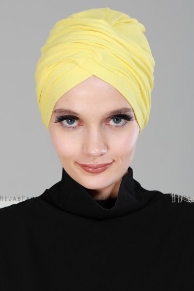 Fiona - Gelb Baumwolle Turban - Ayse Turban