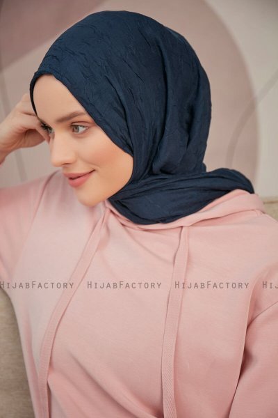 Serap - Navy Blau Bamboo Crash Hijab