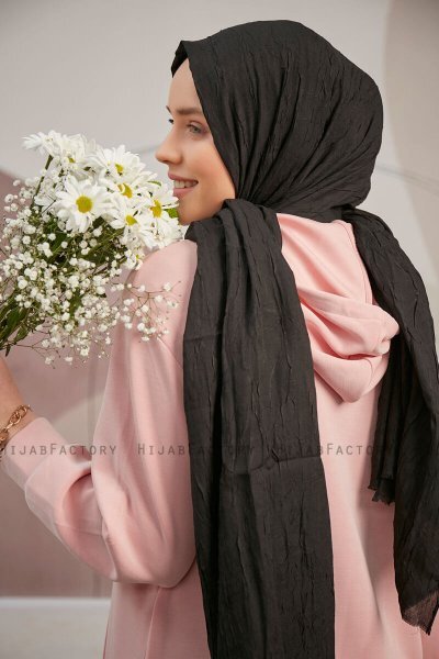 Serap - Schwarz Bamboo Crash Hijab