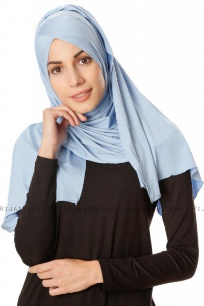 Betul - Hellblau 1X Jersey Hijab - Ecardin