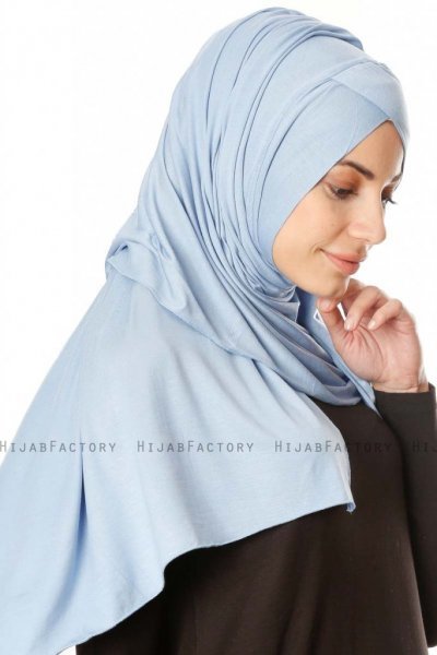 Betul - Hellblau 1X Jersey Hijab - Ecardin