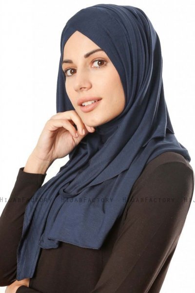 Betul - Navy Blau 1X Jersey Hijab - Ecardin