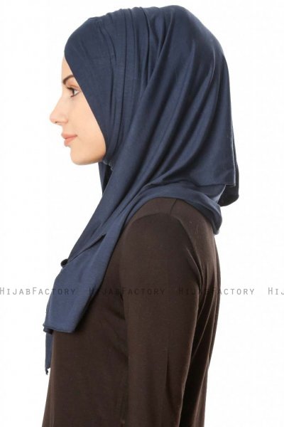 Betul - Navy Blau 1X Jersey Hijab - Ecardin