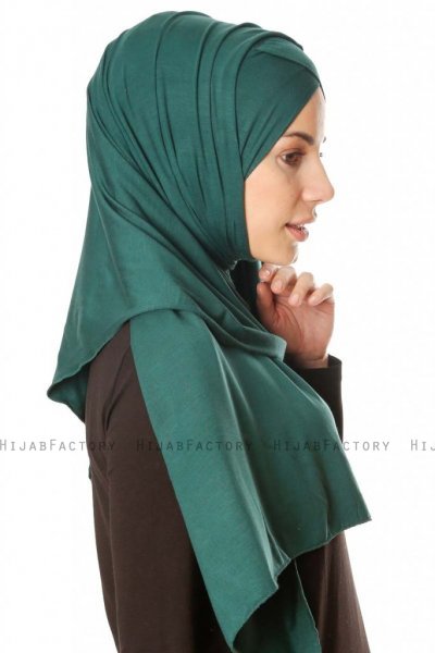 Betul - Dunkelgrün 1X Jersey Hijab - Ecardin