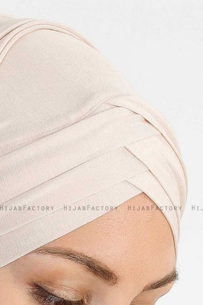 Cansu Beige 3X Jersey Hijab Sjal Ecardin 200911-5